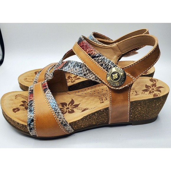 L'Artiste by Spring Step Women's Meera Ankle Strap Sandal - Tan 35M EUC - Picture 1 of 7